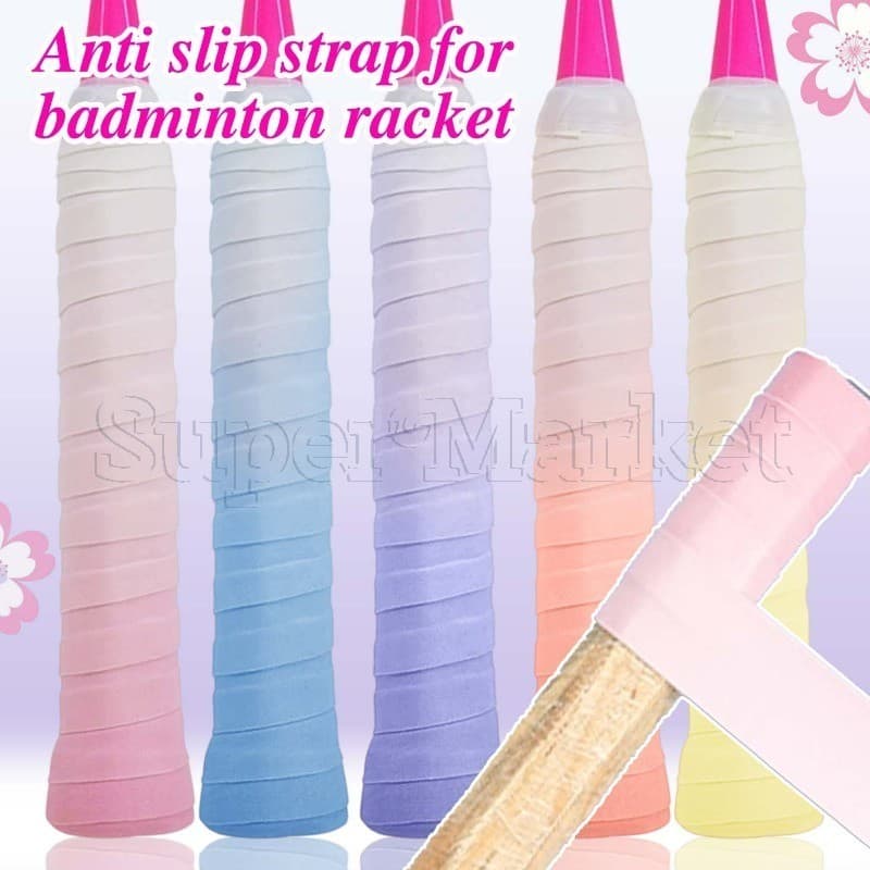 Fita Adesiva Para Raquete De Badminton De Cor Gradiente-Correia Absorvente De Suor-Cinto Antiderrapante Alça De Tênis-De