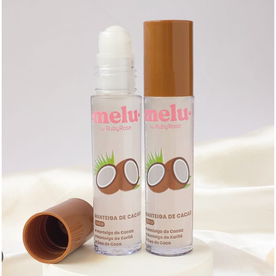 Hidratante Labial Roll-on Manteiga de Cacau Coco - Melu by Ruby Rose