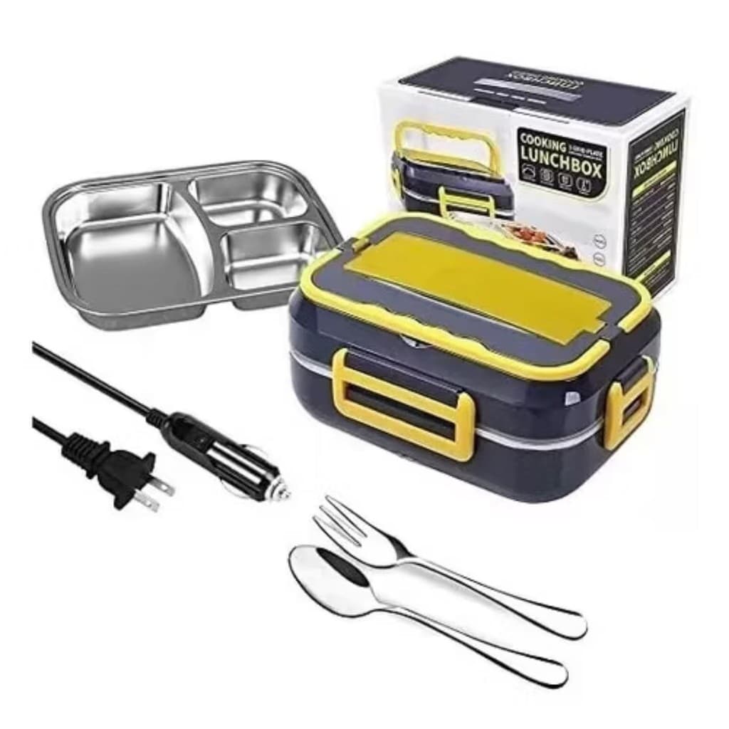 Marmita Elétrica Gourmet 🍱 Aquecedor de Alimentos Portátil – Uso em Casa e no Carro (12V/110V/220V)