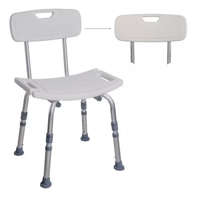 Banco Para Banho com Encosto e Altura Regulável até 135 Kg D2 Dellamed