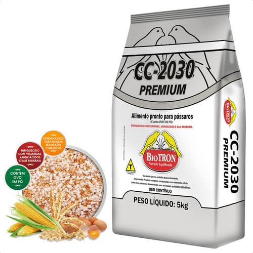 Farinhada Cc-2030 Premium 5kg - Biotron Alimento P/ Pássaros