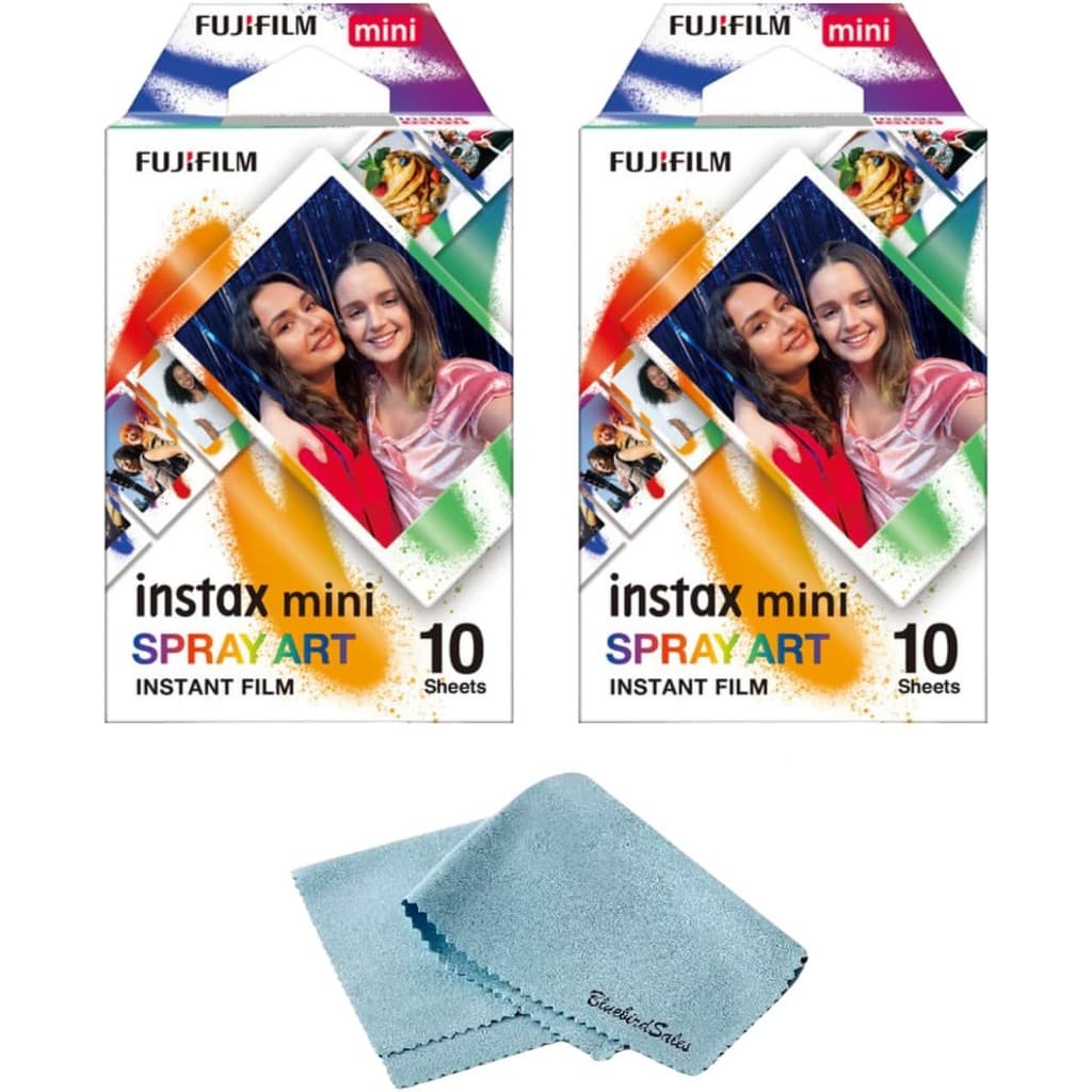 Kit 20 fotos Spray Art Instax com 2 Flanelas