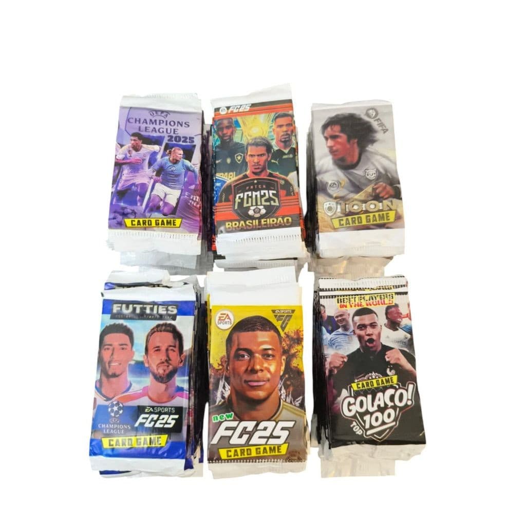 200 Kit Cards Futebol 50 Pacotinhos Sortidos 10 Euro+10 Fifa 10 Brasileirão 10 Incons 10 Champions