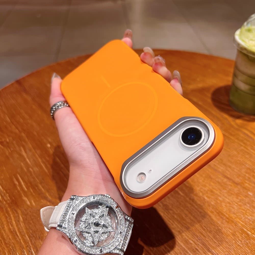 Luxo Lente De Lâmina De Metal Caso Magnético Para iPhone 17 Ar 16 15 14 Plus 13 12 11 Pro Max 16e 17Pro Armadura À Prova