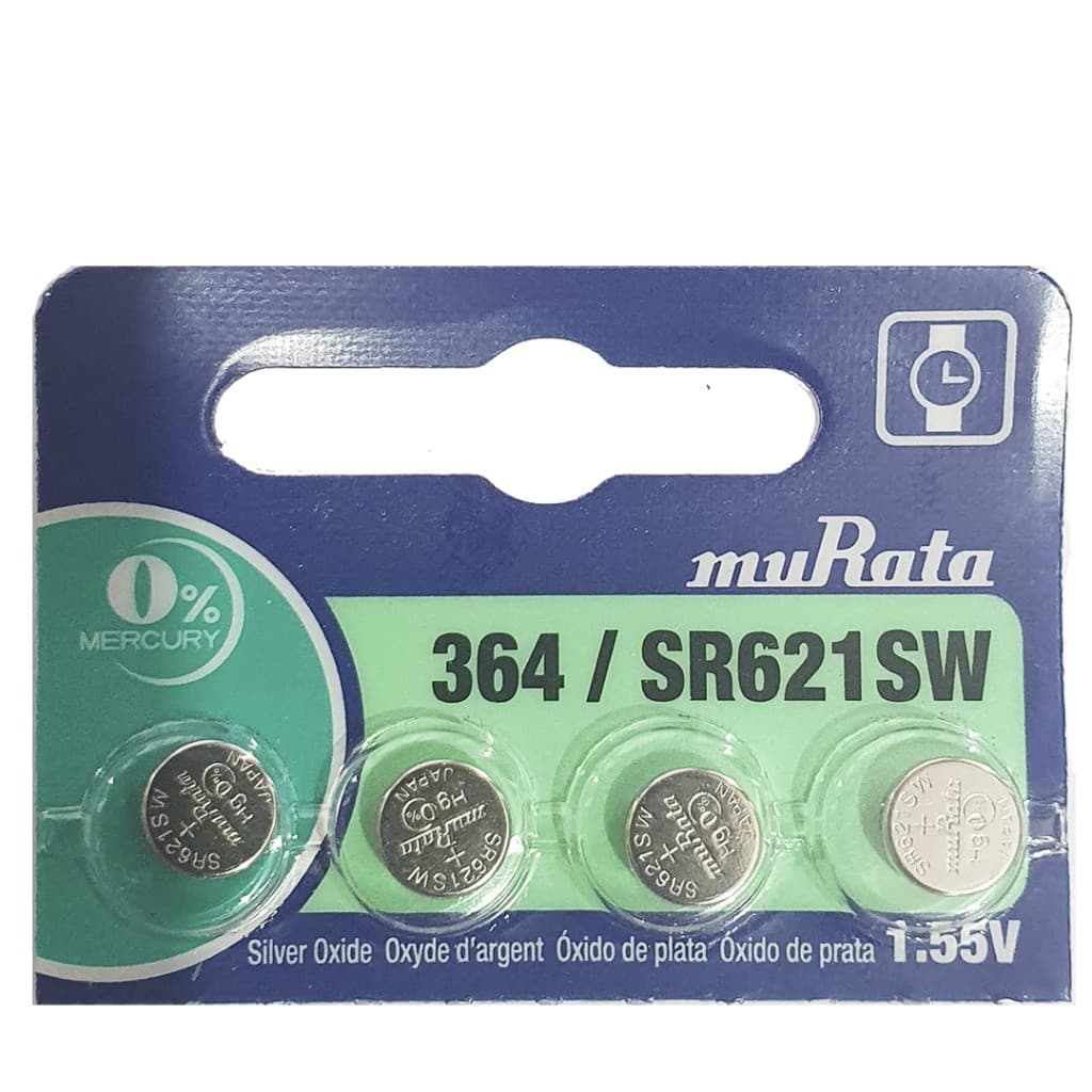 Bateria Murata/Sony 364 SR621SW Bateria para Relógio -4 UNIDADES