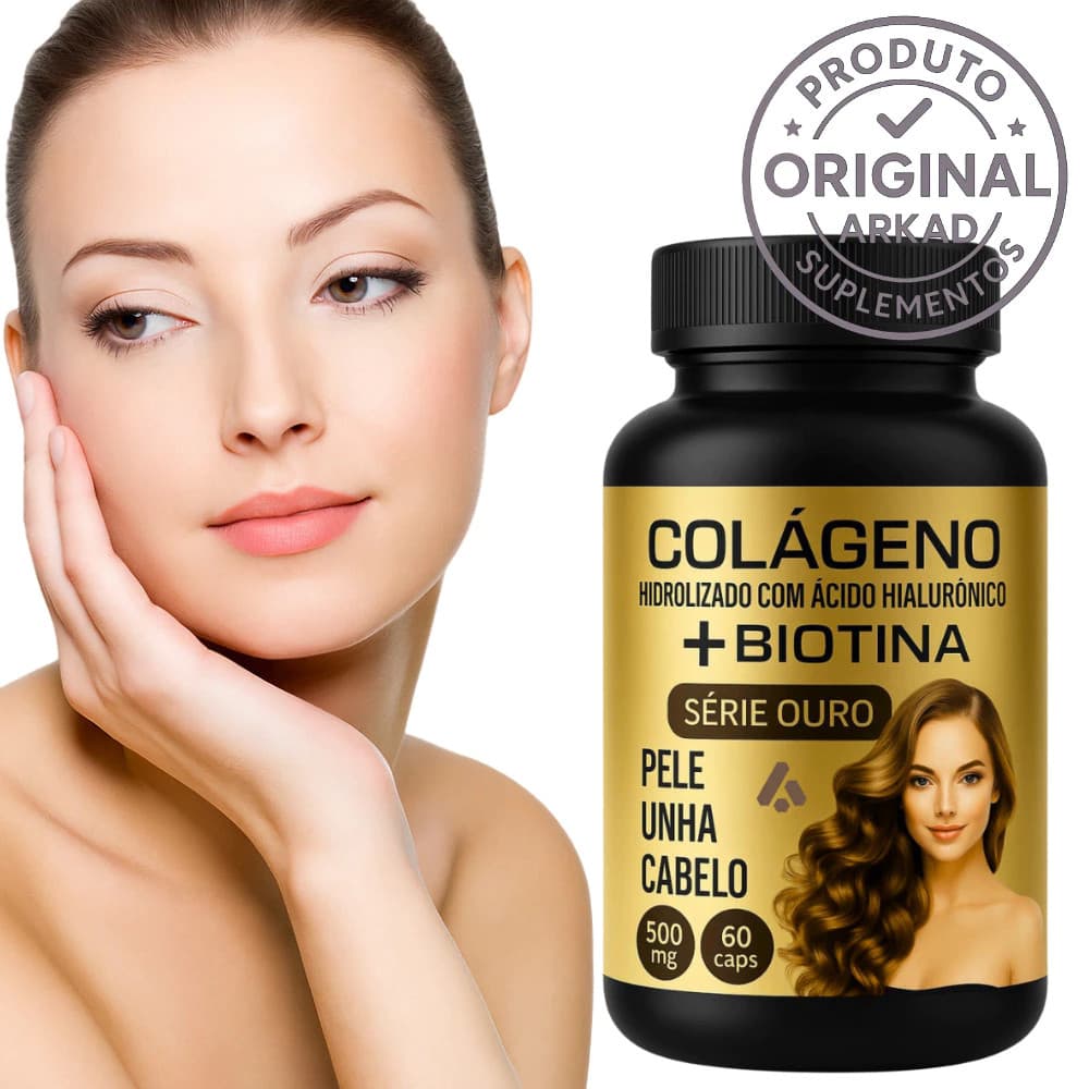Colágeno Hidrolisado Com Ácido Hialurônico + Biotina - Arkad Suplementos - Original