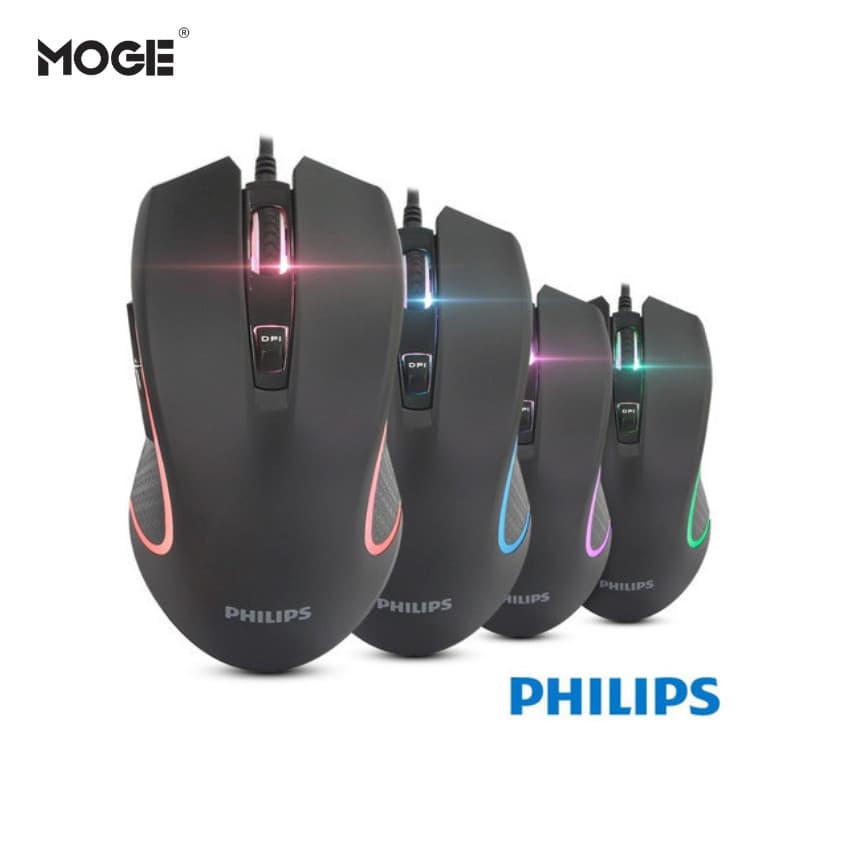 Mouse Gamer Philips G413 | 6400 DPI | 1000Hz | 6 Botões | USB
