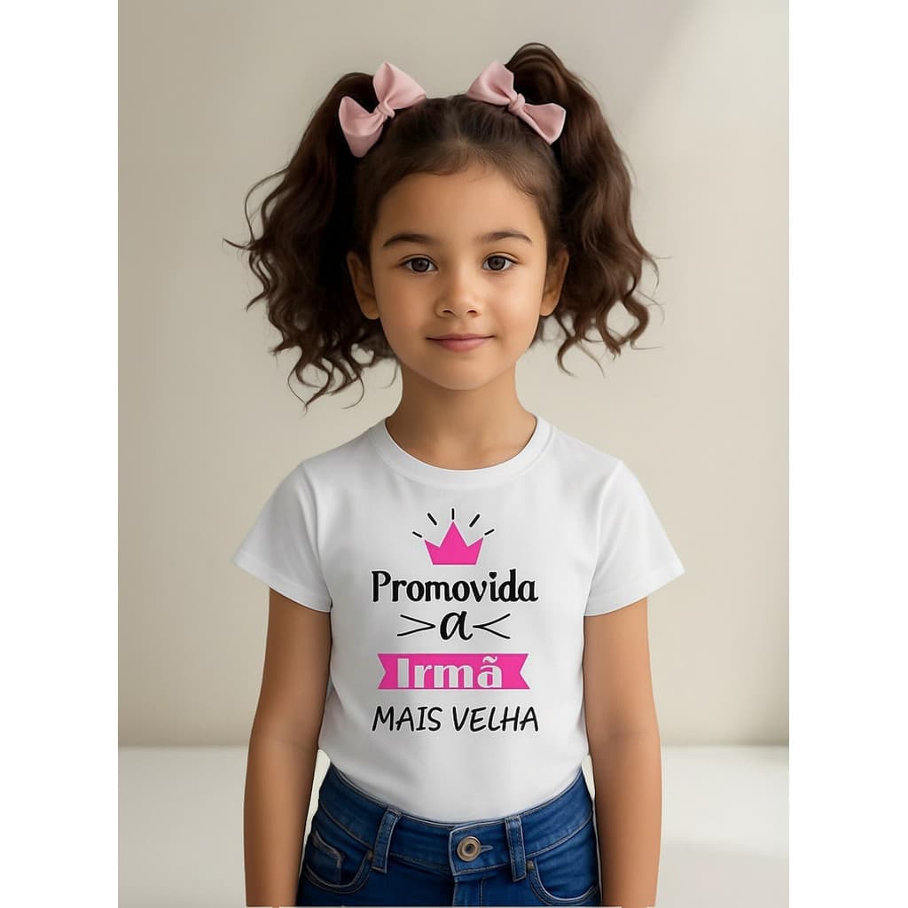 Camiseta Infantil Promovida A Irmã Mais Velha  Novo Bebê