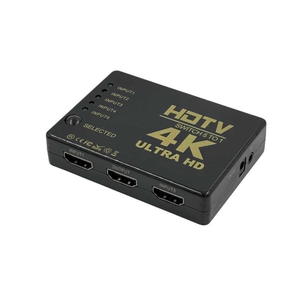 Hub Switch Hdmi 5 Portas / Controle/ Preto
