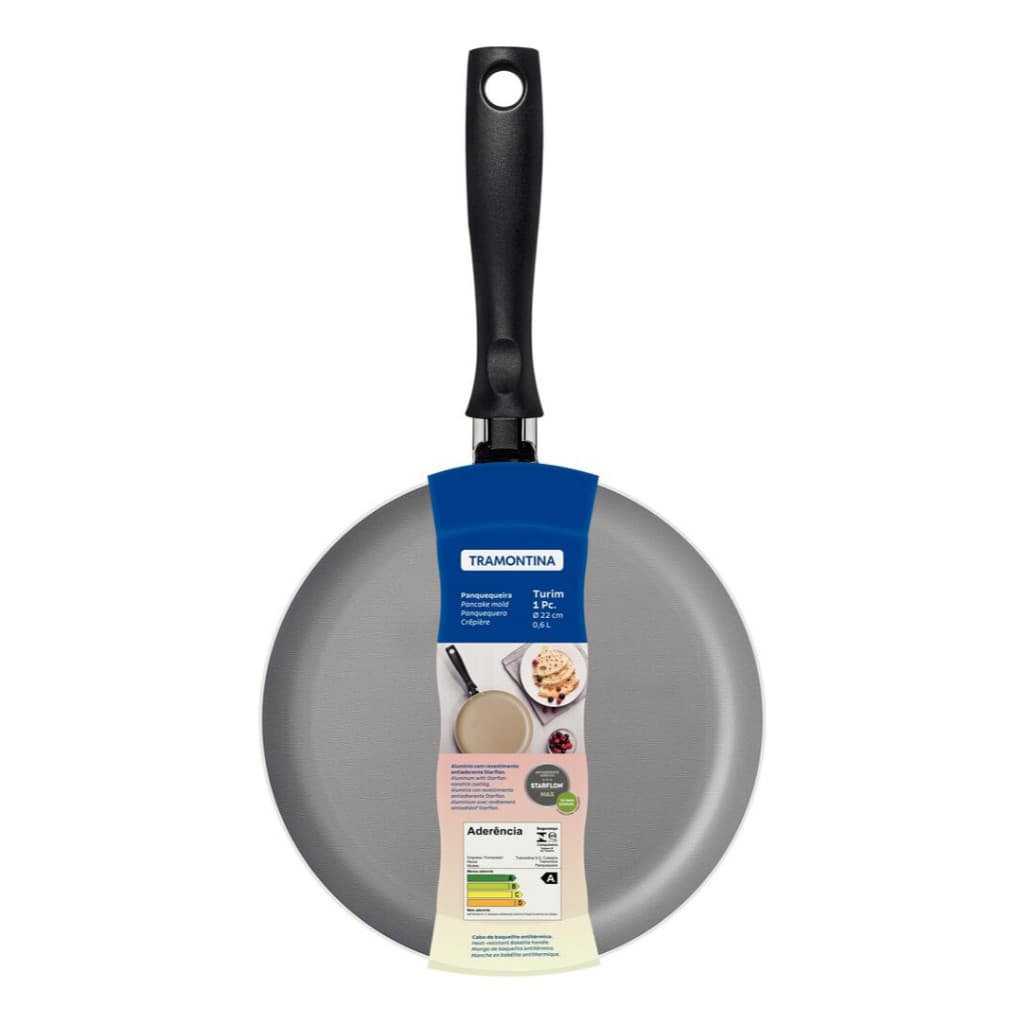 Panquequeira - Tapioqueira - Frigideira - Tramontina - 22 cm 0,6 L Não gruda Antiaderente em Aluminio Chumbo Ou Vermelho