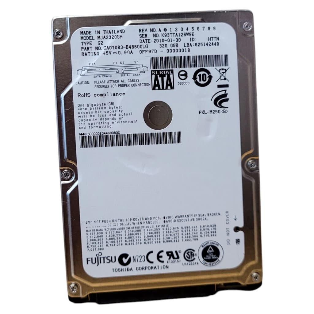 Hd Fujitsu Mja2320bh 320gb Sata 2.5 Para Notebook