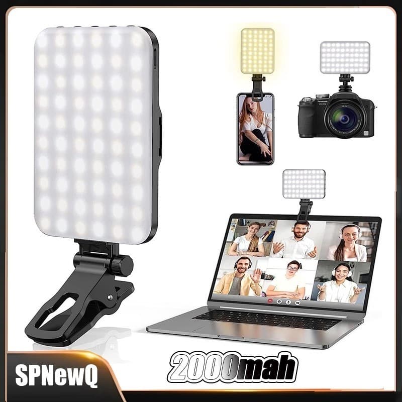 Luz  Auxiliar Led Com Clipe Para Celular Macbook iPad Luz De Led Portátil Para Selfie Com Carregamento Laptop Celular