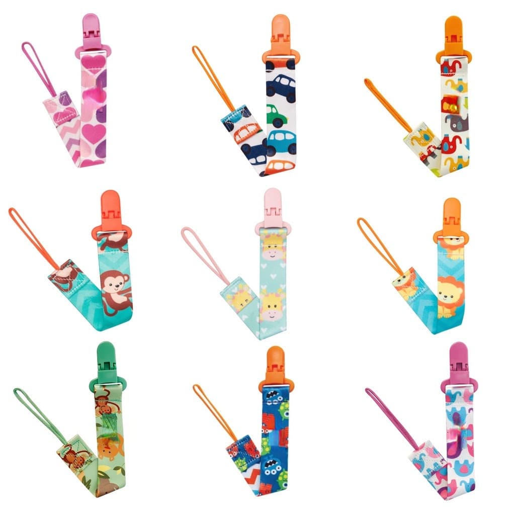 Kit 1/2/3/4/5 Prendedor De Chupeta Com Trava Com Corrente Clipe Chupeta Menino e Menina - Promoção