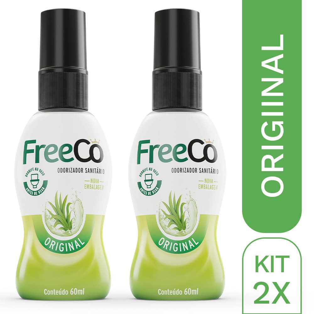 FreeCô Original 60ml - Neutralizador de Odor| Ação Imediata -  Kit com 2 - Kit com 2