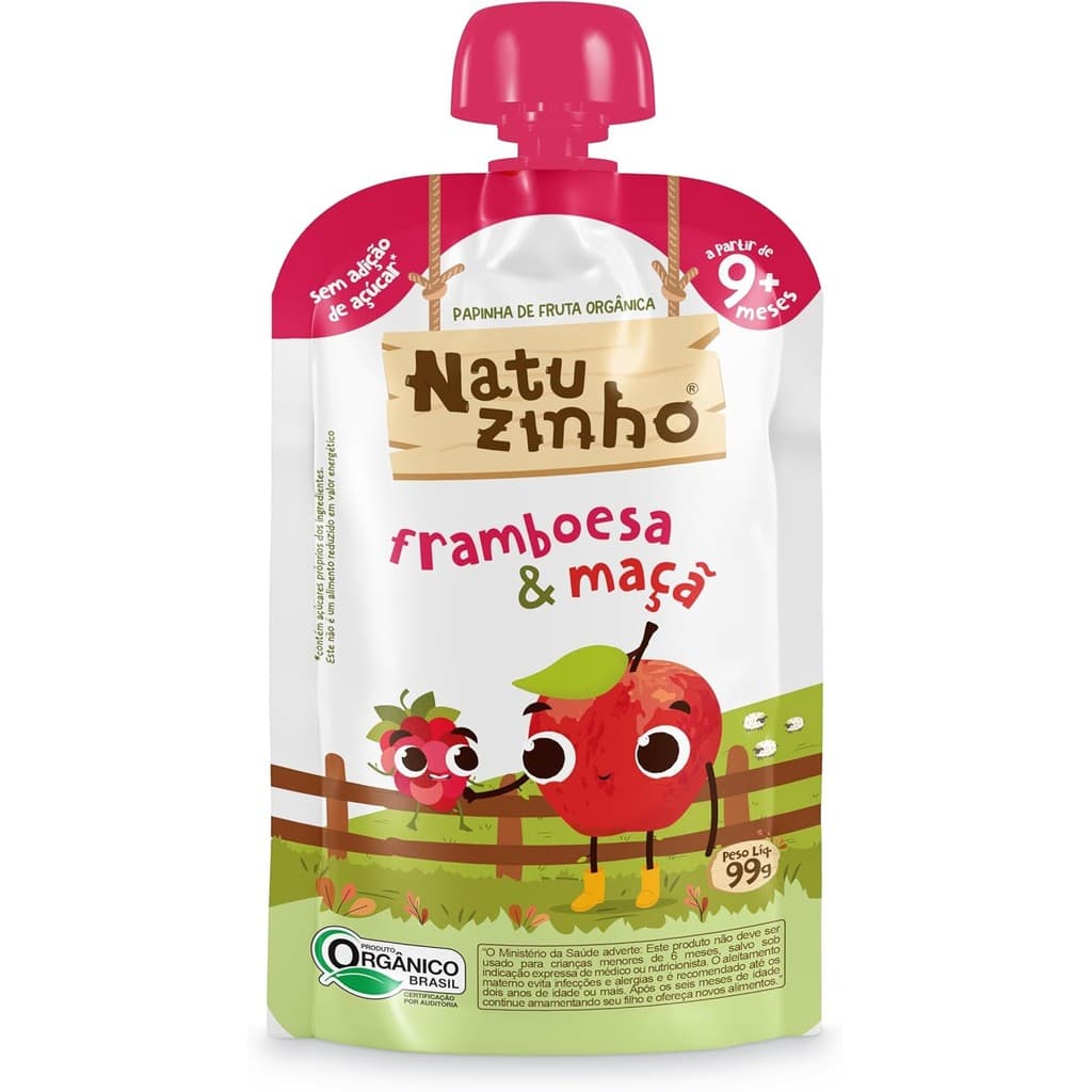 Papinha Orgânica Natuzinho Framboesa &amp; Maçã 99g