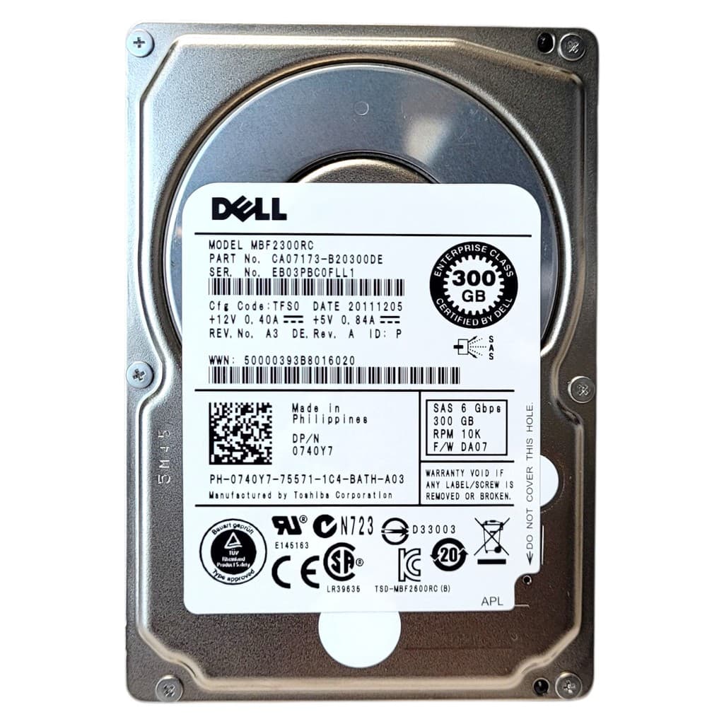 Disco Rígido Dell 300gb Sas 10k 2.5 Sff Mbf2300rc 0704y7 Poweredge