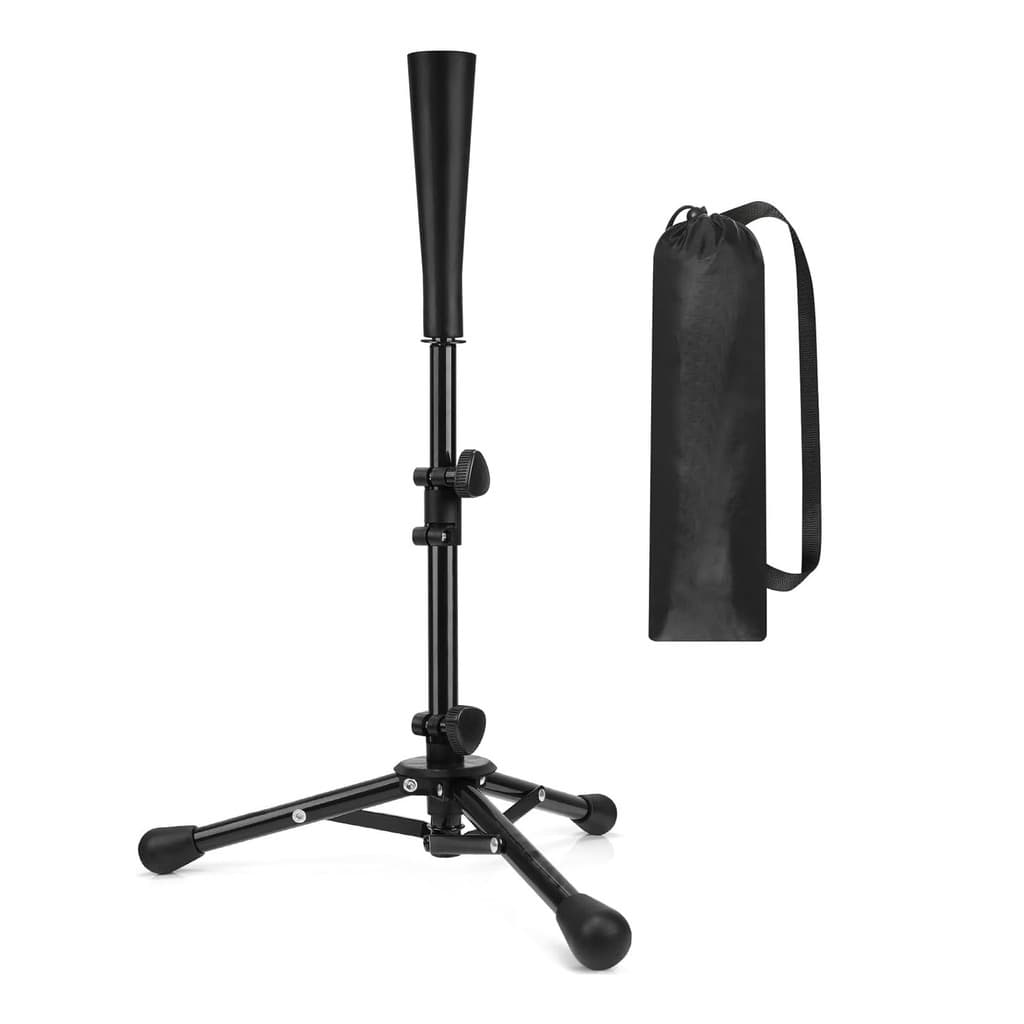Batting Tee Baseball Tee,Softball Travel Portable Tee Tripod Stand Rubber Tee for Batting Training Practice with Carryin