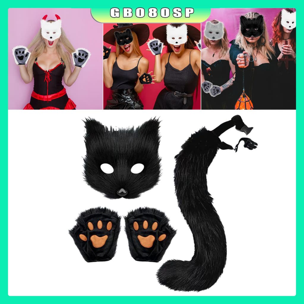 Máscara De Gato Branco Half Masquerade Para Festa Eventos Pronta Entrega