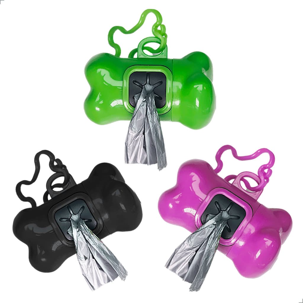 Cata Caca Momovida Porta Saquinhos de Lixo Higiênico Pet Coletor de Resíduos Animais 3 Rolos Refil