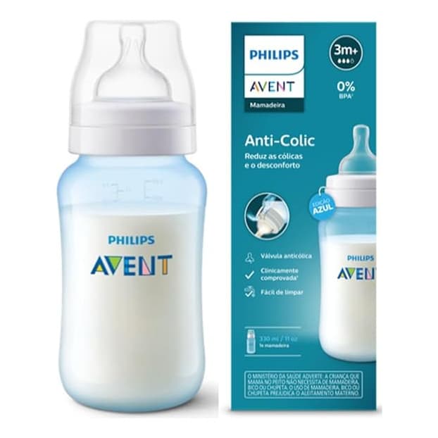 Mamadeira Philips Avent Classic Anti Colica - 330ml Azul