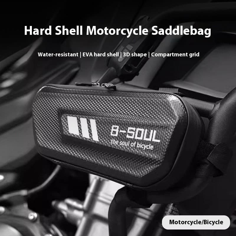 Bolsa lateral de fibra de carbono para motocicleta, bolsa dura à prova d'água, durável, resistente a choques, bolsa para