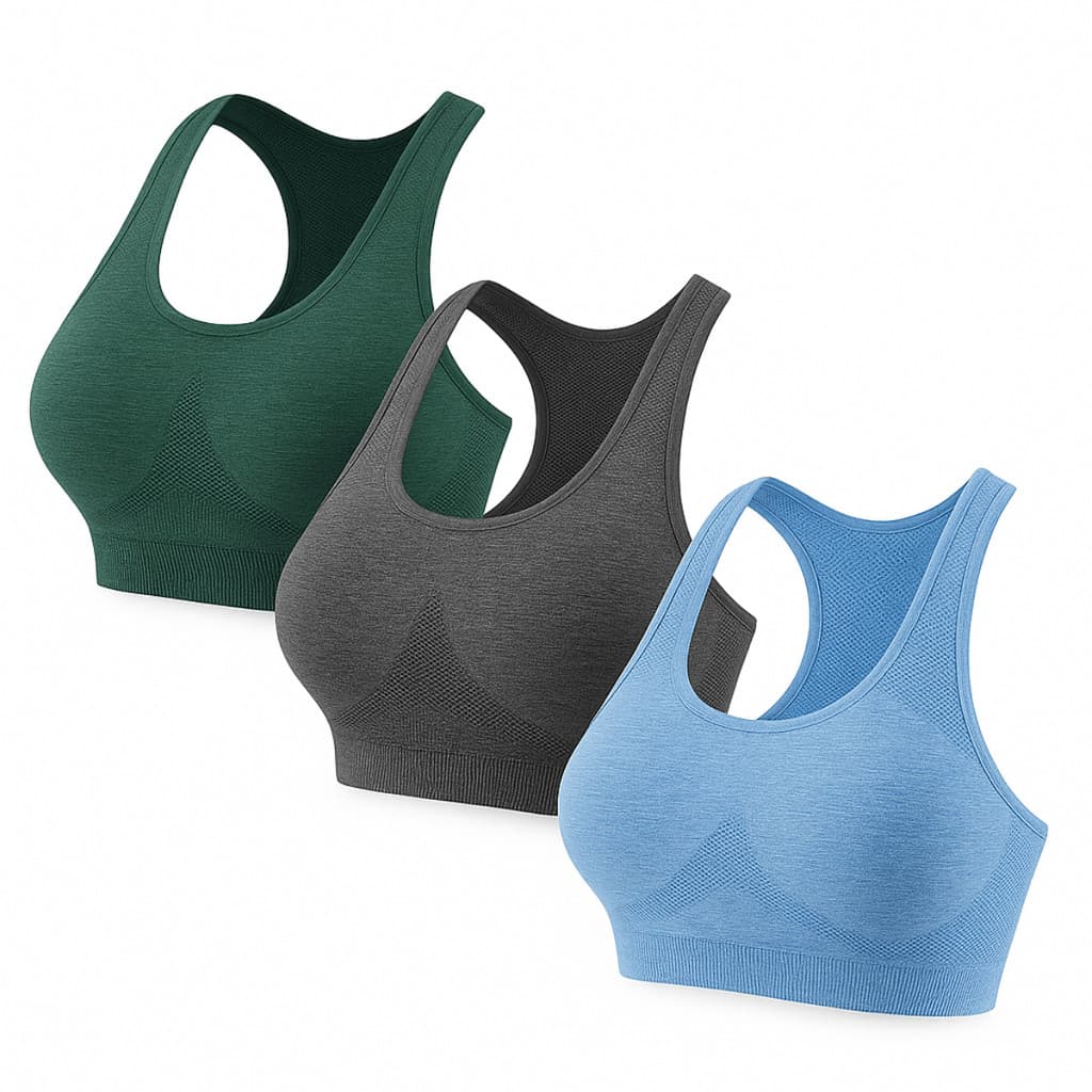 Kit 3 Tops Com Bojo Esportivo Fitness Academia corrida top para o dia dia top pôs cirurgia