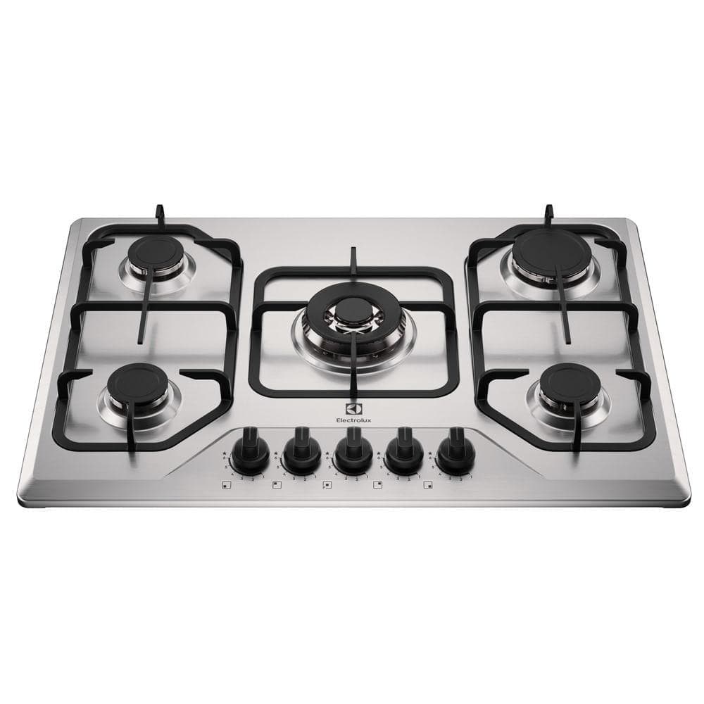 Cooktop 5 Bocas a Gás Electrolux Inox Experience Multi Chama e Grade Ferro Fundido (KE5XC)