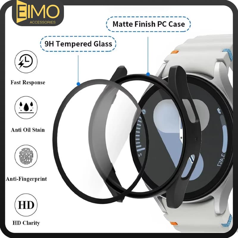 Capa Case Filme Temperado Para Samsung Galaxy Watch 7 44mm 40mm Relógio Smartwatch Capinha Com Vidro