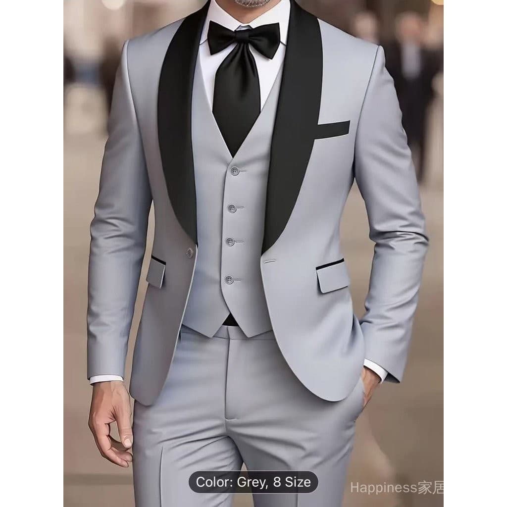 Envio em 24 Horas Conjunto de Terno Formal de Casamento Masculino Conjunto de Três Peças Terno de Negócios para Padrinho