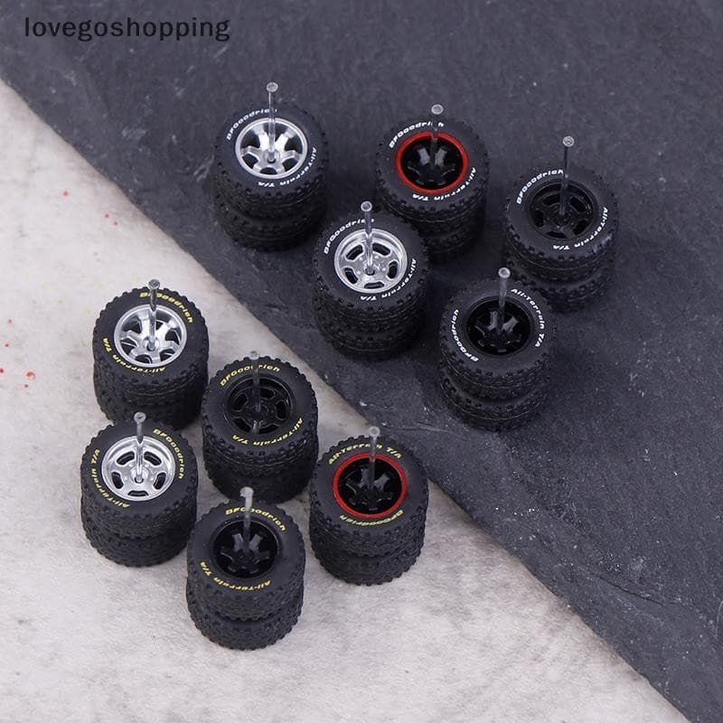 [lovego] 1 Par De Rodas Off-road 1/64 , Pneus De Borracha De 15 Mm De Diâmetro + Roda 1 : 64 Modelo De Carro SUV Peças M