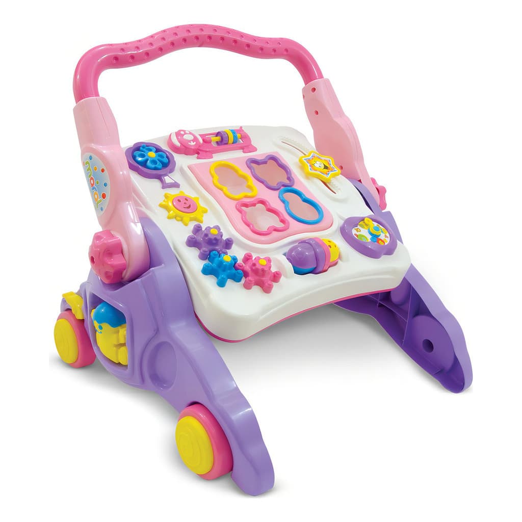 Andador Infantil 4 Em 1 Para Bebê Educativo Maral Rosa
