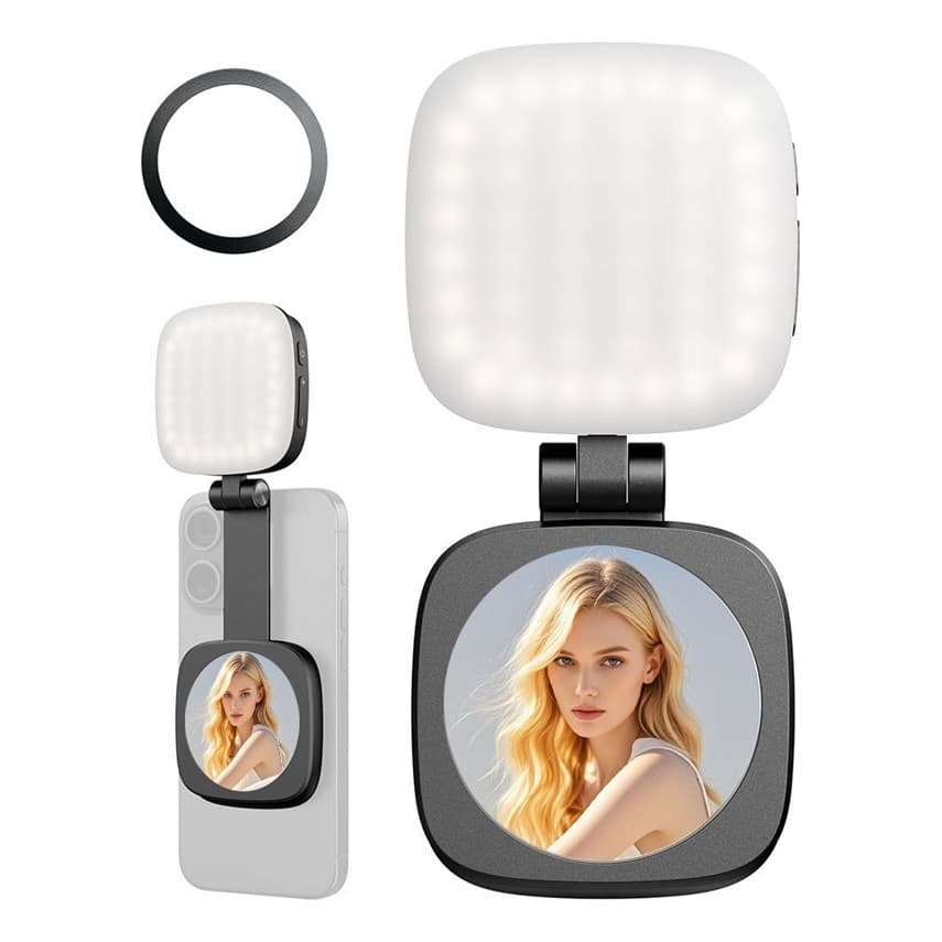 Luz Preenchimento Magnética Selfies 2em1+espelho Maquiagem