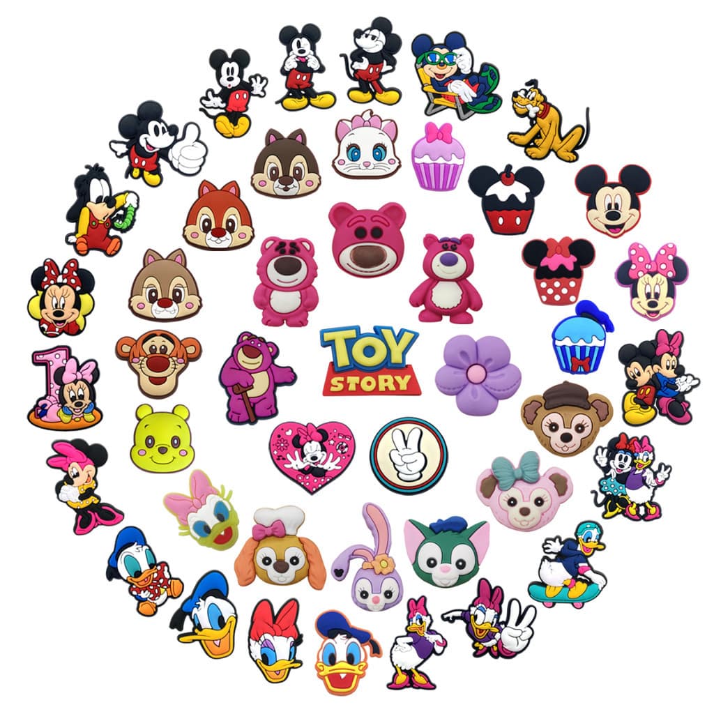 MEIDJ Encantos De Sapato 65 Cartoon Padrão Decorações Acessórios De PVC Com Botão