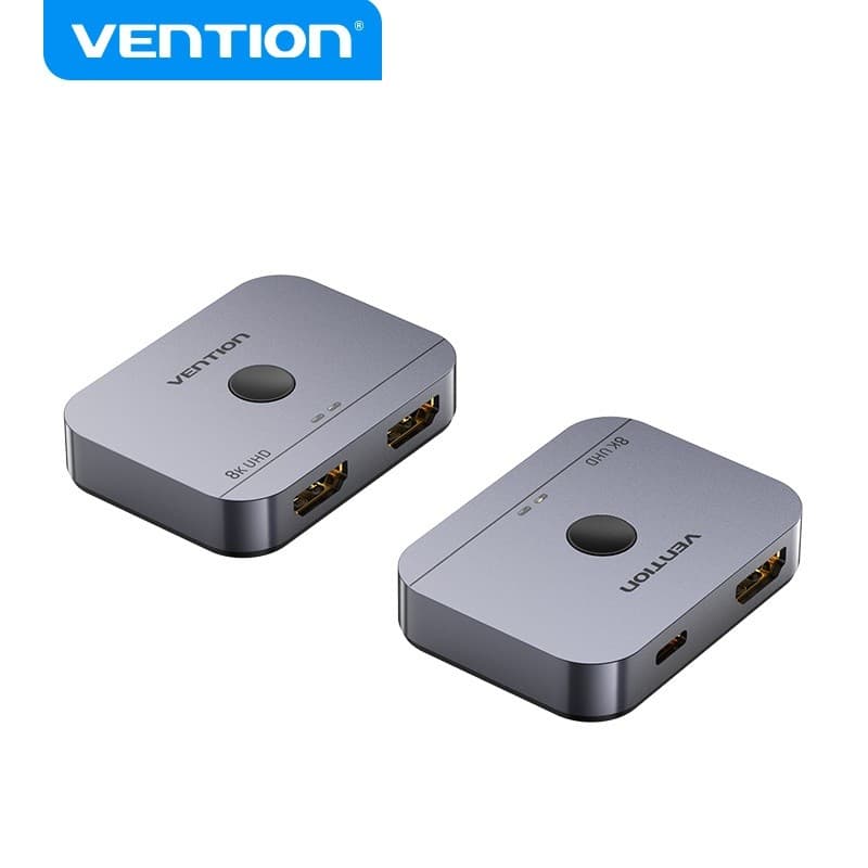 Vention 2 Portas Bidirecional 8K HDMI Switcher Tipo Liga De Alumínio Para Projetor De Laptop MacBook
