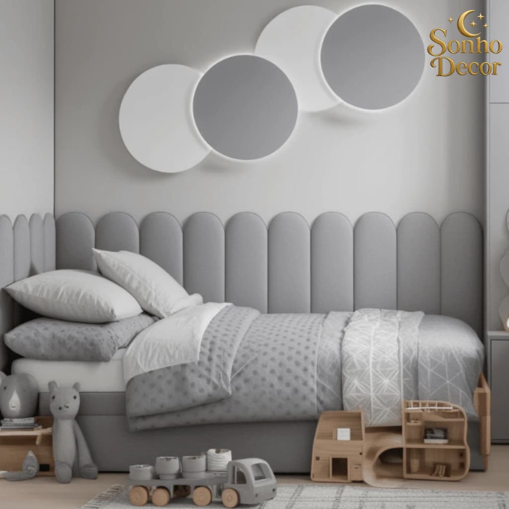 KIT Cabeceira Modular Estofada Nuvem 45x20cm Cama de Solteiro em L(15 PEÇAS)