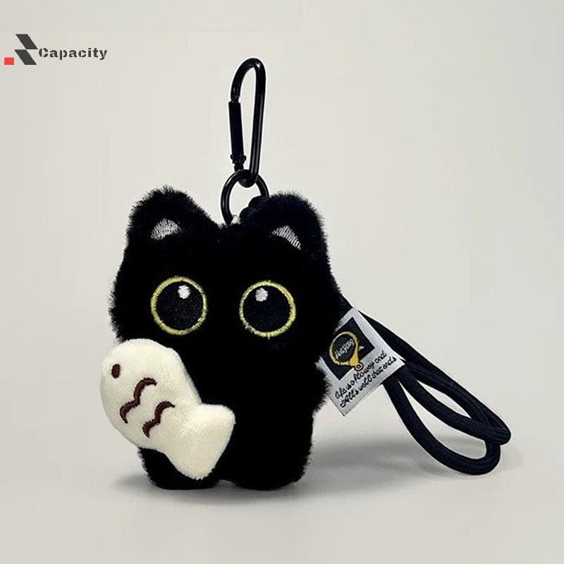 Capacidade Bonito Pelúcia Grande Olhos Preto Boneca Pingente Menina Mochila Pingentes Casal Saco Chaveiro Telefone Encan