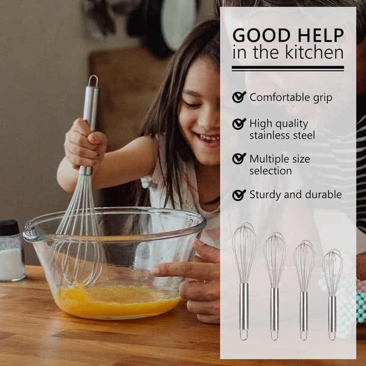 Fouet Batedor de Ovos Inox Silicone Batedor Manual para Cozinha Molhos Omelete Massas