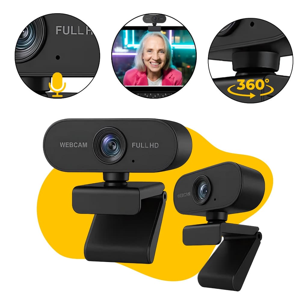 Webcam Full Hd 1080p Microfone Pc Notebook Home Office Nova Pronta Entrega