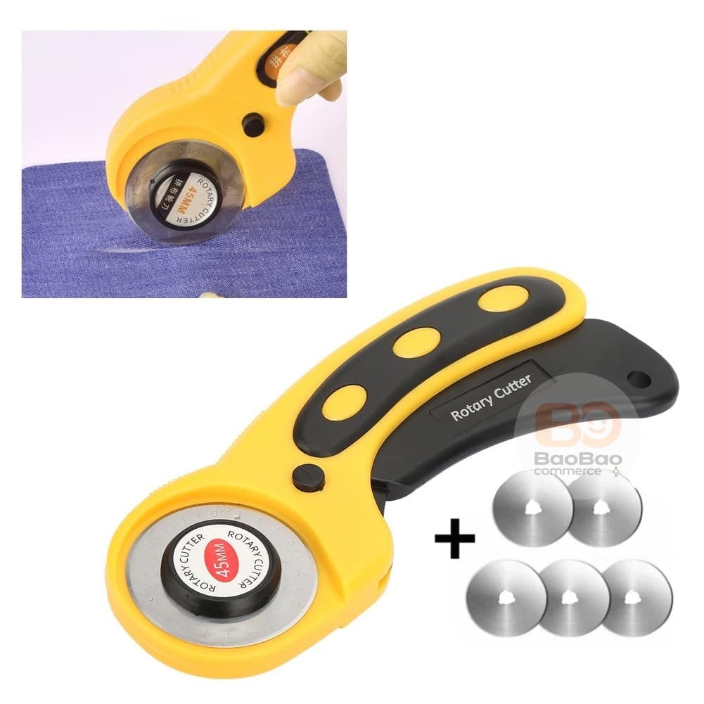 Cortador Circular 45mm + 5 Laminas Extra - Papel Tecido Eva Patchwork Artesanato