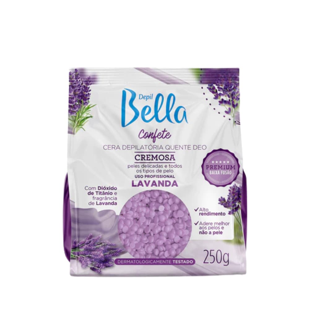 Cera Depil Bella Confete Lavanda 250g