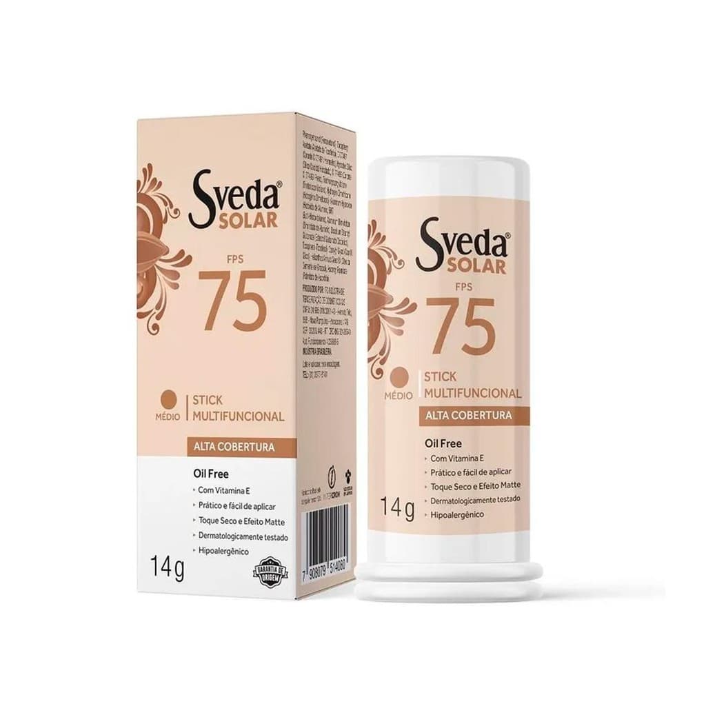 Protetor Solar Stick Fps75 Médio 14g Sveda
