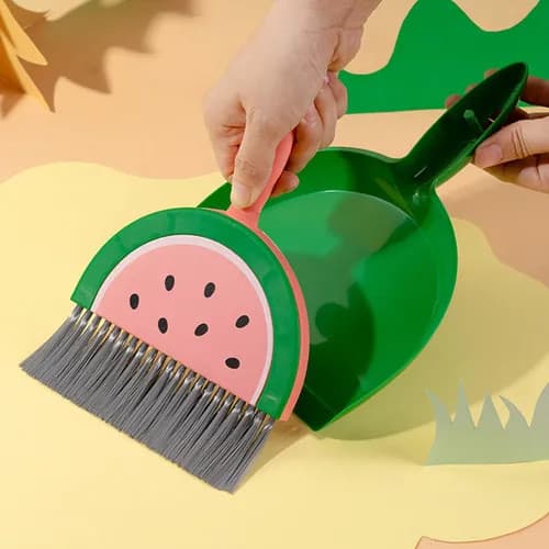 Kit Pá e Vassoura Estilo Fresh de Frutas com Cerdas de Precisão e Multifuncional
