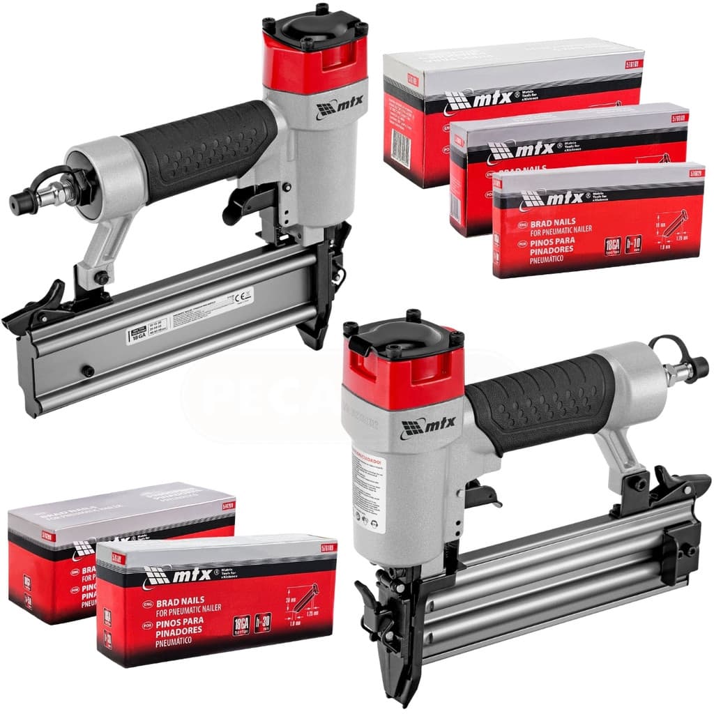 Kit Pinador Pneumático + 5000 Pinos 50, 40, 30, 20 e 10MM (1000 de cada) - MTX