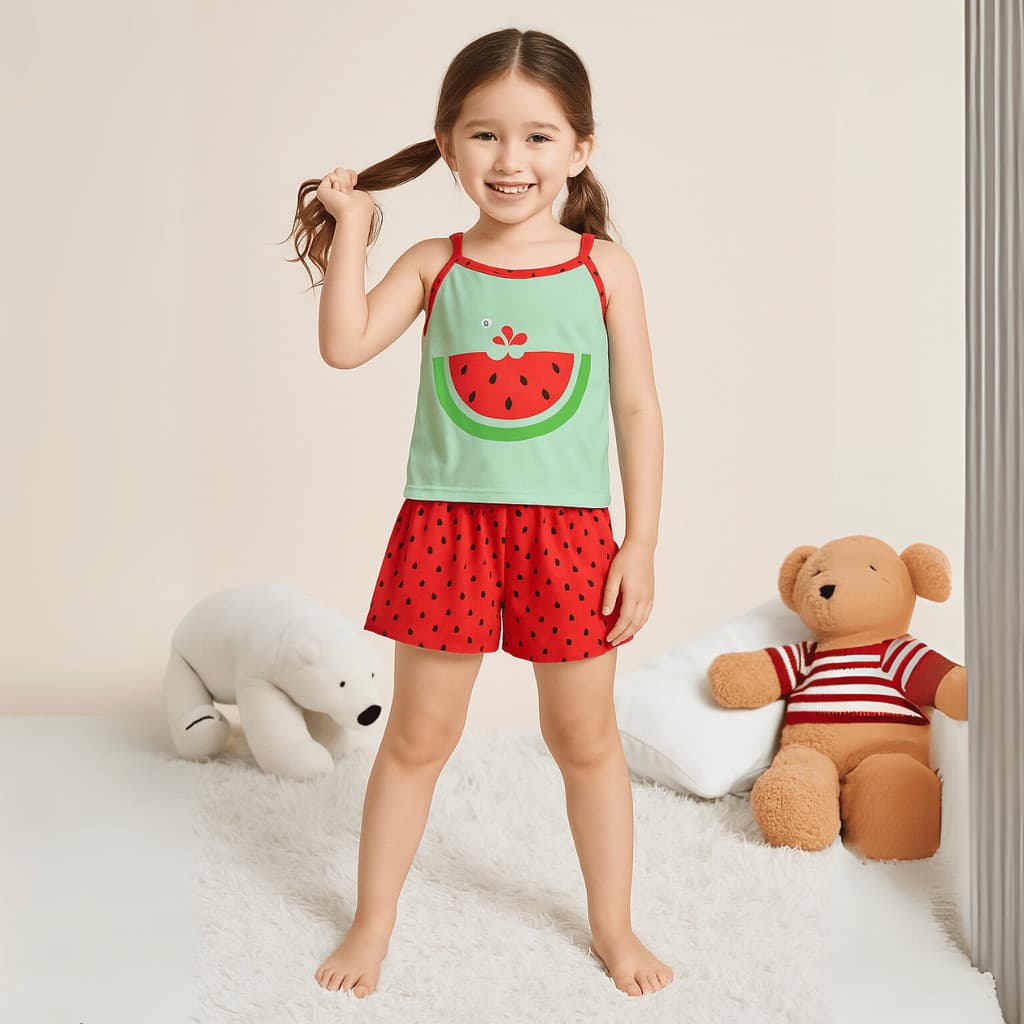 Pijama Infantil Blogueira de Botão baby doll americano Roupa de Criança Dormir Festa do Pijama