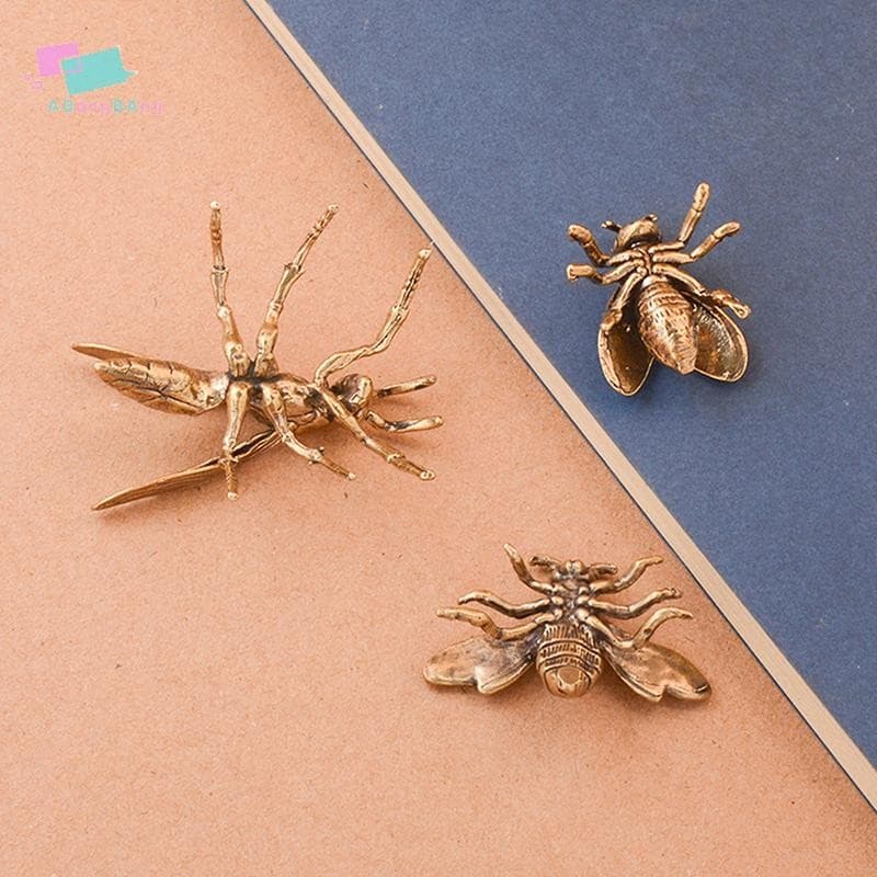 Abongbanghn 1 Peça De Simulação Em Miniatura , Ornamento De Mesa De Insetos , Estatuetas De Abelha De Latão , Chá , Anim