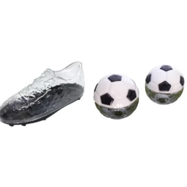 Kit Lembrancinha de Aniverssario 6 Chuteira Transparente + 6 Bola De Futebol Baleiro Lembrancinha DECORAÇÃO PRETO
