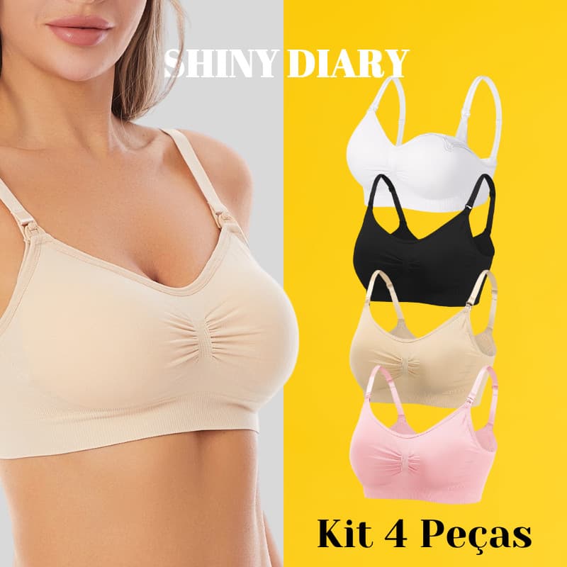 Kit 4 Sutiã de Amamentação com Bojo Removível e Conforto Reforçado