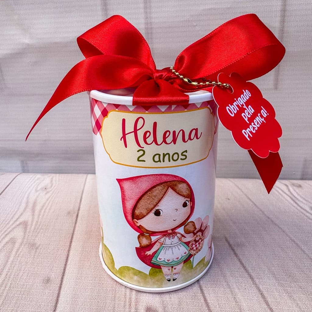 Kit Cofrinhos Personalizados Chapeuzinho Vermelho Cute 10 unidades Lembrancinha Festa Infantil Aniversário