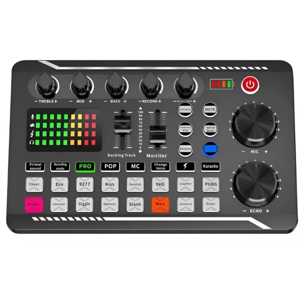 Placa De Som Profissional Com Efeito Sonoro Inteligente USB-C