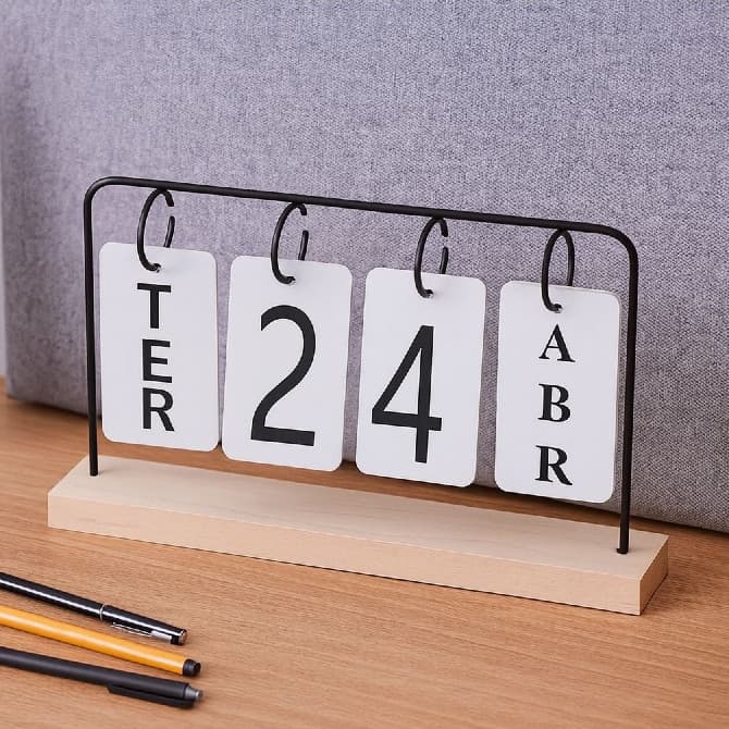 Calendário de Mesa Permanente Versátil